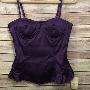 New Forever 21 Purple Satin Corset Top